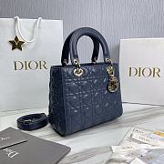 Dior Medium Lady Bag Navy Blue 24x20x11cm - 2