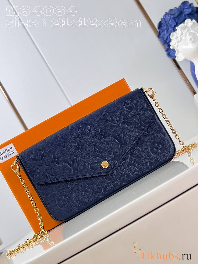 Louis Vuitton LV Félicie Pochette Navy Blue 21 x 12 x 3 cm - 1