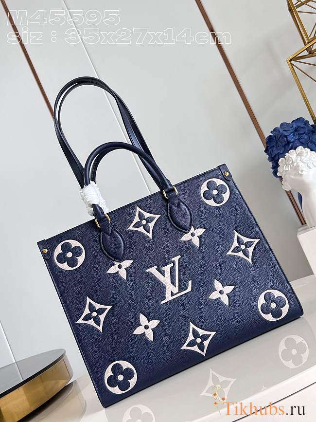 Louis Vuitton LV OnTheGo MM Navy Blue 35 x 27 x 14 cm - 1