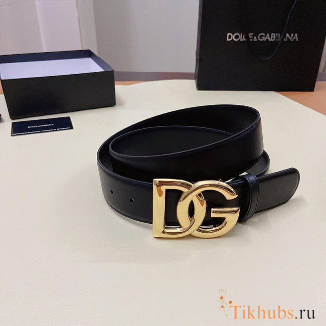 Dolce & Gabbana DG Belt Gold Black 2.5cm - 1