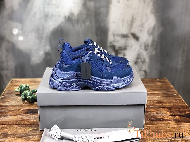 Balenciaga Triple S Clear Sole Sneaker Navy Blue - 1