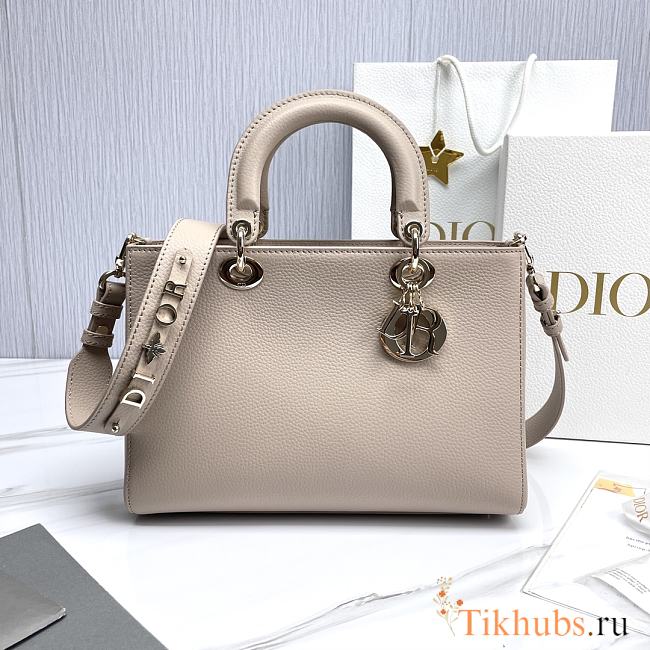 Dior Medium Lady D-Sire Bag Powder Beige Bull 30 x 20 x 13 cm - 1