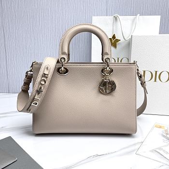 Dior Medium Lady D-Sire Bag Powder Beige Bull 30 x 20 x 13 cm