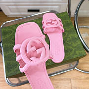 Gucci Rubber Pink Slides - 3