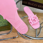 Gucci Rubber Pink Slides - 5