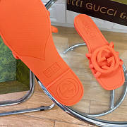 Gucci Rubber Orange Slides - 5