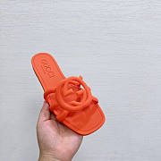 Gucci Rubber Orange Slides - 4