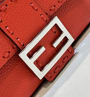 Fendi Baguette Full Grain Red Bag Leather 19.5x4.5x13cm - 3