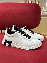 Hermes Bouncing Velvet Goatskin White Sneakers - 1