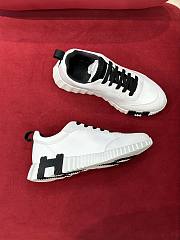 Hermes Bouncing Velvet Goatskin White Sneakers - 3