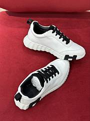 Hermes Bouncing Velvet Goatskin White Sneakers - 4