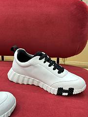 Hermes Bouncing Velvet Goatskin White Sneakers - 2