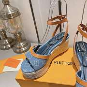 Louis Vuitton LV Helios Wedge Sandal Blue 3.5cm - 5