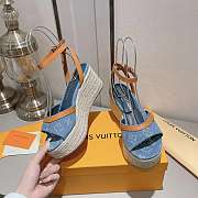 Louis Vuitton LV Helios Wedge Sandal Blue 3.5cm - 4