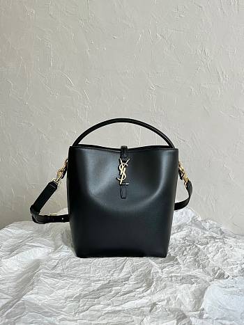 YSL LE 37 Shiny Leather Black Gold 20x25x16cm