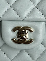 Chanel Top Handle Flap Bag Light Blue Gold 20cm - 2