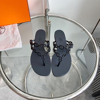 Hermes Black Slides