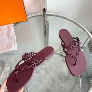 Hermes Red Wine Slides - 4