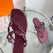 Hermes Red Wine Slides - 2