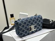 Celine Chain Shoulder Bag Claude Denim 20.5x11.5x4cm - 4