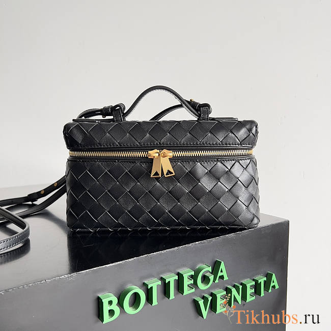 Bottega Veneta Vanity Case Crossbody Bag Black 22x12.5x5cm - 1