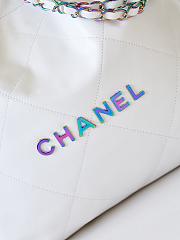 Chanel 22 Handbag Rainbow Metal White 39x42x8cm - 3