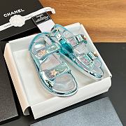 Chanel Blue Metallic Sandal - 1