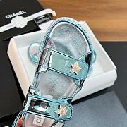 Chanel Blue Metallic Sandal - 4