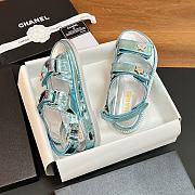 Chanel Blue Metallic Sandal - 3