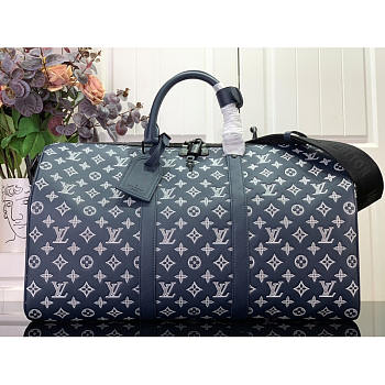 Louis Vuitton LV Keepall Bandoulière 50 Navy Blue 50x29x23cm