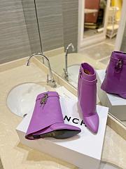 Givenchy Women's Shark Lock Ankle Purple Boots - 4