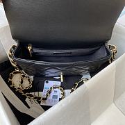 Chanel 23B Flap Bag Black Gold Lambskin 23x16x10cm - 4