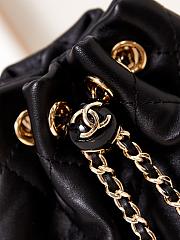 Chanel Backpack Gold Black Lambskin 22x17x7.5cm - 3