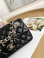 Chanel Flap Bag Gold Lambskin Black 20cm - 5