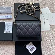 Chanel Wallet Black Gold Caviar Chain 11x7cm - 2