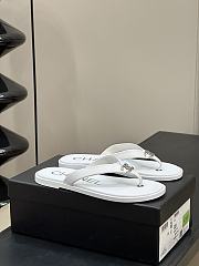 Chanel Fabric Thong Sandals White Silver - 3