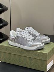 Gucci Women's Screener GG Silver Sneaker - 1