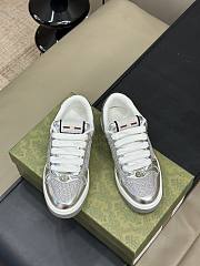 Gucci Women's Screener GG Silver Sneaker - 3