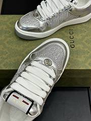 Gucci Women's Screener GG Silver Sneaker - 2