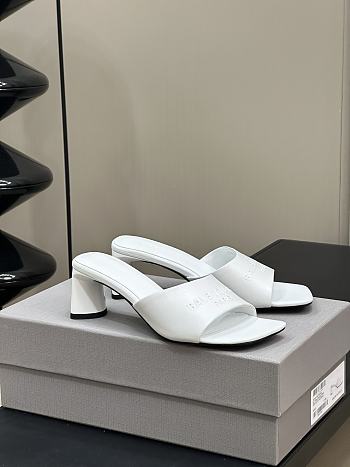 Balenciaga Women's White Duty Free Leather Mules 6cm