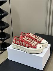 Valentino Garavani Iconograph Canva Red Sneakers - 1