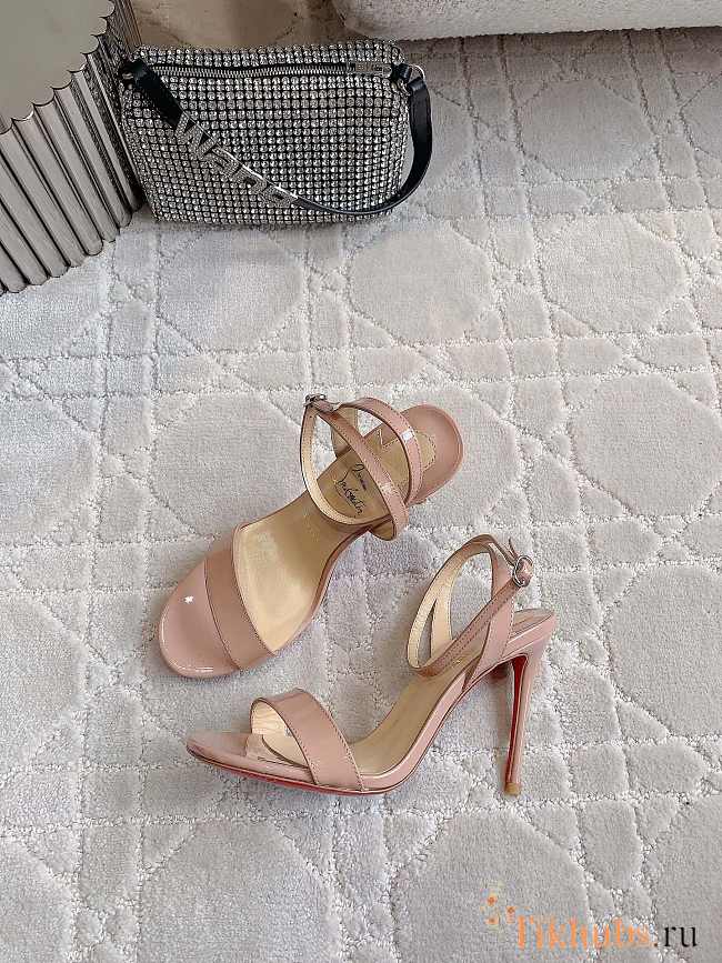 Christian Louboutin Spikaqueen Beige Patent Heel 10cm - 1