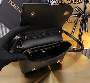 Dolce & Gabbana Black Small Leather Top Handle Bag 17.5x13.5x6.5cm - 5