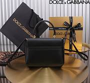 Dolce & Gabbana Black Small Leather Top Handle Bag 17.5x13.5x6.5cm - 2