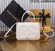 Dolce & Gabbana White Small Leather Top Handle Bag 17.5x13.5x6.5cm - 1