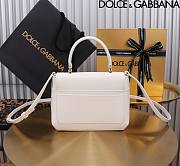 Dolce & Gabbana White Small Leather Top Handle Bag 17.5x13.5x6.5cm - 5