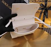 Dolce & Gabbana White Small Leather Top Handle Bag 17.5x13.5x6.5cm - 3