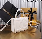 Dolce & Gabbana White Small Leather Top Handle Bag 17.5x13.5x6.5cm - 2