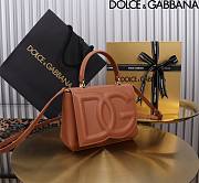 Dolce & Gabbana Brown Small Leather Top Handle Bag 17.5x13.5x6.5cm - 2