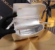 Dolce & Gabbana Silver Small Leather Top Handle Bag 17.5x13.5x6.5cm - 5